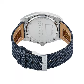 JASON HYDE herenhorloge JH41000 40mm quartz analoog RVS leer zwart