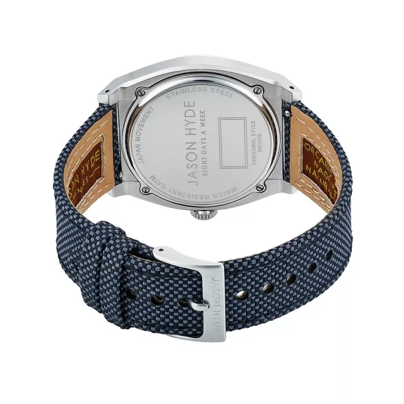 JASON HYDE herenhorloge JH41000 40mm quartz analoog RVS leer zwart