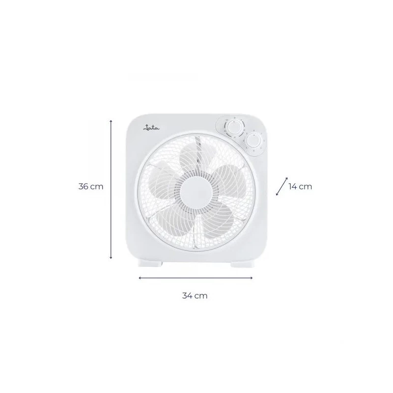 JATA JVVS3116 staande ventilator, 45 W, 40 cm, 3 snelheden, oscillerend, wit