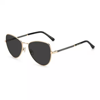 JIMMY CHOO dames CAROLS2M2IR cat-eye zonnebril - zwart acetaat frame, grijs verlopende glazen 56/18/140 mm