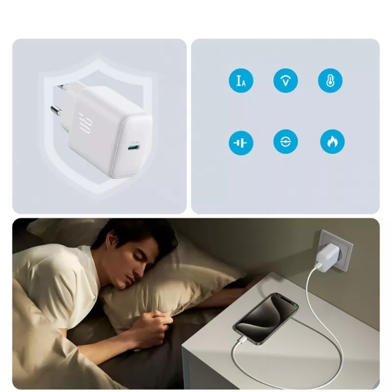 JOYROOM 10000mAh 22,5W USB-C powerbank met geïntegreerde kabel