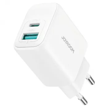 Joyroom 20W dual-port (USB-A + USB-C) oplader EU-stekker wit
