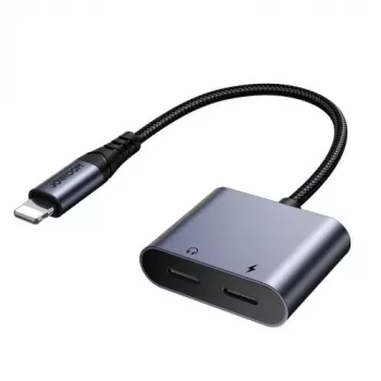 Joyroom Adapter DAC 2-in-1 Lightning naar Lightning/Lightning, 60W, 0,12m, Zwart (JR-SY-L02)