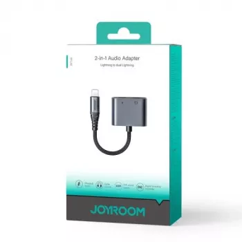 Joyroom Adapter DAC 2-in-1 Lightning naar Lightning/Lightning, 60W, 0,12m, Zwart (JR-SY-L02)