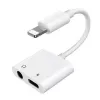 Joyroom adapter Lightning naar Lightning/3.5mm mini-jack, 0,12 m, wit (S-Y104)