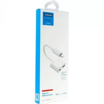 Joyroom adapter Lightning naar Lightning/3.5mm mini-jack, 0,12 m, wit (S-Y104)