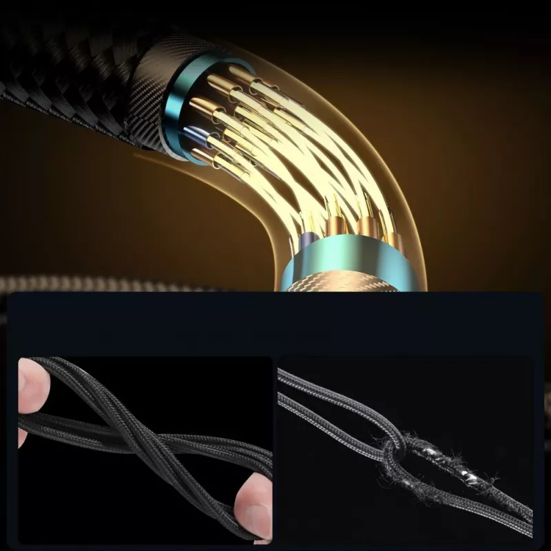 Joyroom gamingkabel S-CC100A6 USB-C (haaks) / USB-C (recht) 100W 1,2m - zwart