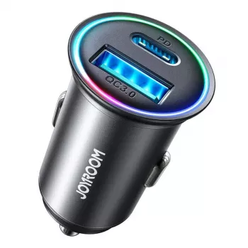JOYROOM JR-CCN04 mini autolader 60W USB-C PD 3.0 & USB-A QC 3.0, zwart