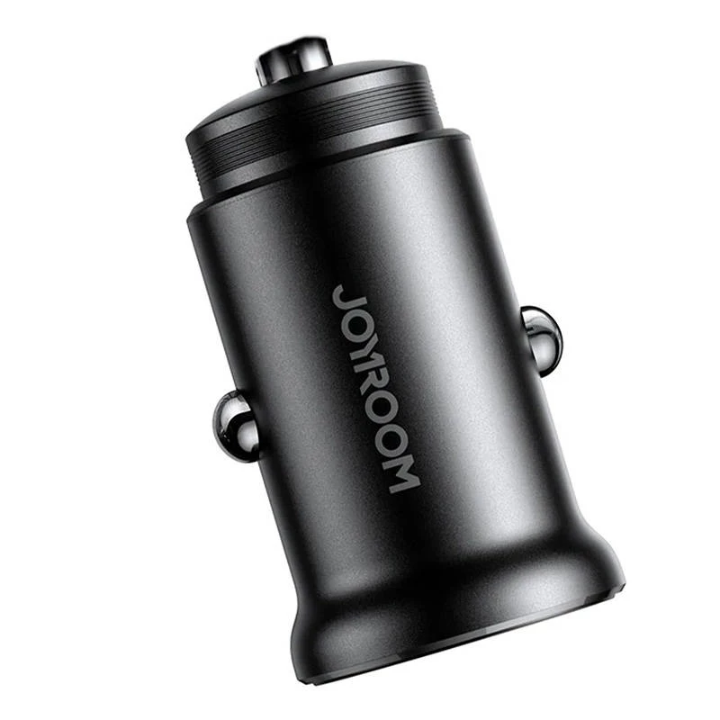 Joyroom JR-CCN05 mini autolader 30W USB-A USB-C zwart