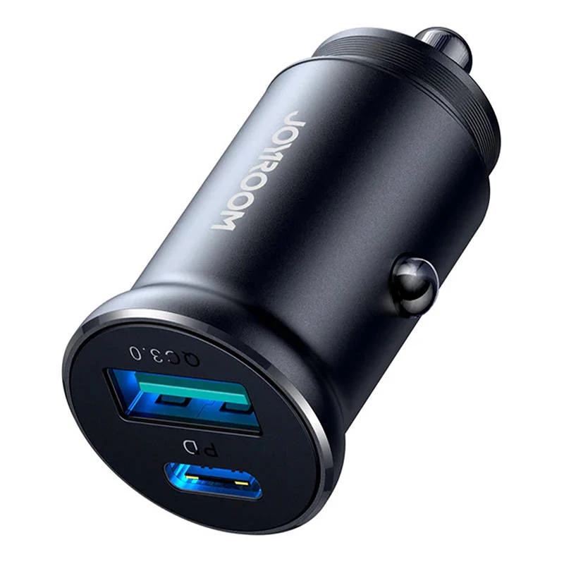 Joyroom JR-CCN05 mini autolader 30W USB-A USB-C zwart