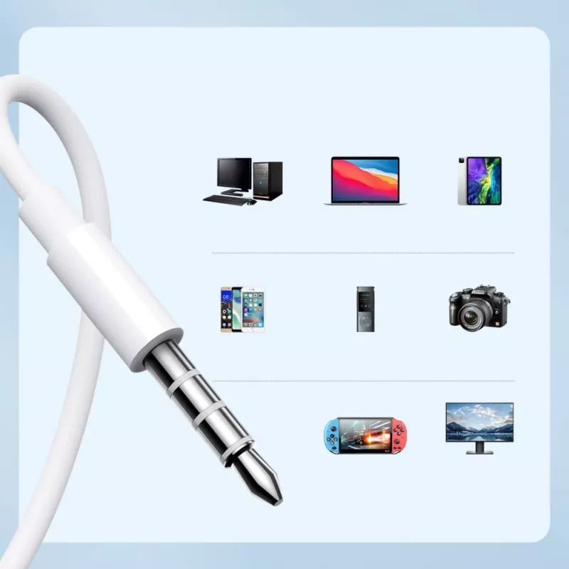 Joyroom JR-EW01 In-Ear Bekabelde Mini-oordopjes met Afstandsbediening - Wit