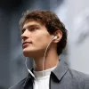 Joyroom JR-EW01 In-Ear Bekabelde Mini-oordopjes met Afstandsbediening - Wit
