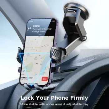Joyroom JR-OK6 telefoonhouder voor de auto - zuignap voor dashboard & voorruit - universeel voor 4,7-7,2 inch smartphones - 360° draaibaar - zwart