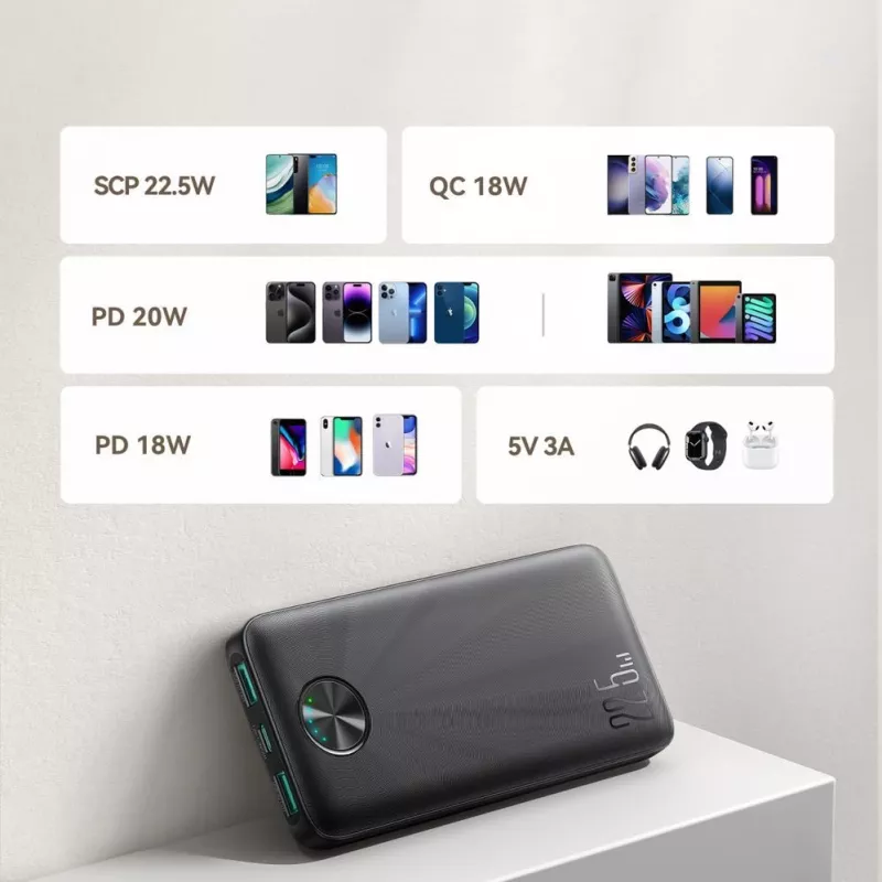 Joyroom JR-PBF15 Powerbank 10000mAh USB-C USB-A 22.5W zwart
