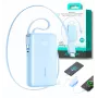 Joyroom JR-PR2L 10000mAh 35W powerbank met digitaal display, geïntegreerde uitschuifbare USB-C- en Lightning-kabels (0,7m), blauw