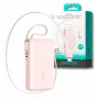 Joyroom JR-PR2L powerbank 10000 mAh 35W met digitaal display, geïntegreerde uittrekbare 2x Type-C lanyard-kabel (0,7 m) roze