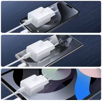 JOYROOM JR-TCF20 20W USB-C-voeding met USB-C naar USB-C-kabel (1m)