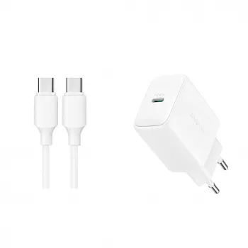 JOYROOM JR-TCF20 20W USB-C-voeding met USB-C naar USB-C-kabel (1m)