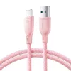 Joyroom Multi-Color Series USB-A naar USB-C snellaad- en datakabel, 100W, 1m, roze (S-A34)