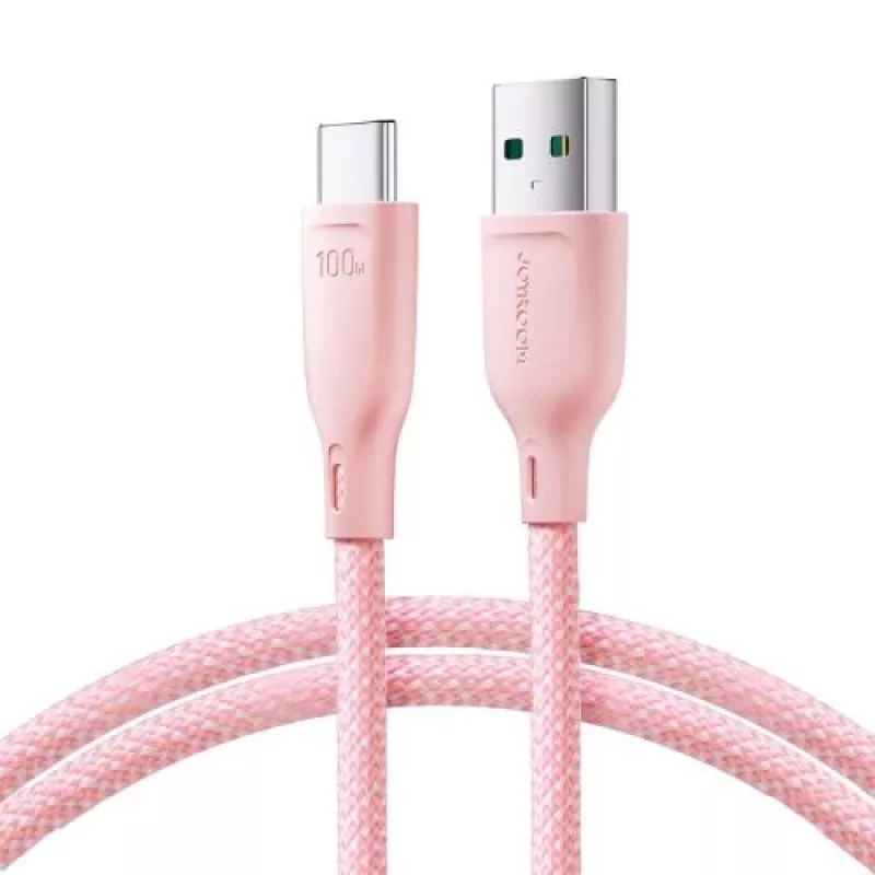 Joyroom Multi-Color Series USB-A naar USB-C snellaad- en datakabel, 100W, 1m, roze (S-A34)