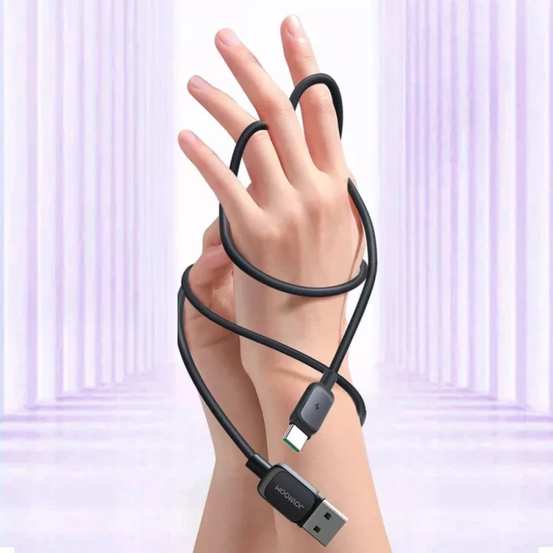 JOYROOM S-AC027A141B 1,2 m USB-A naar Lightning gevlochten kabel, zwart