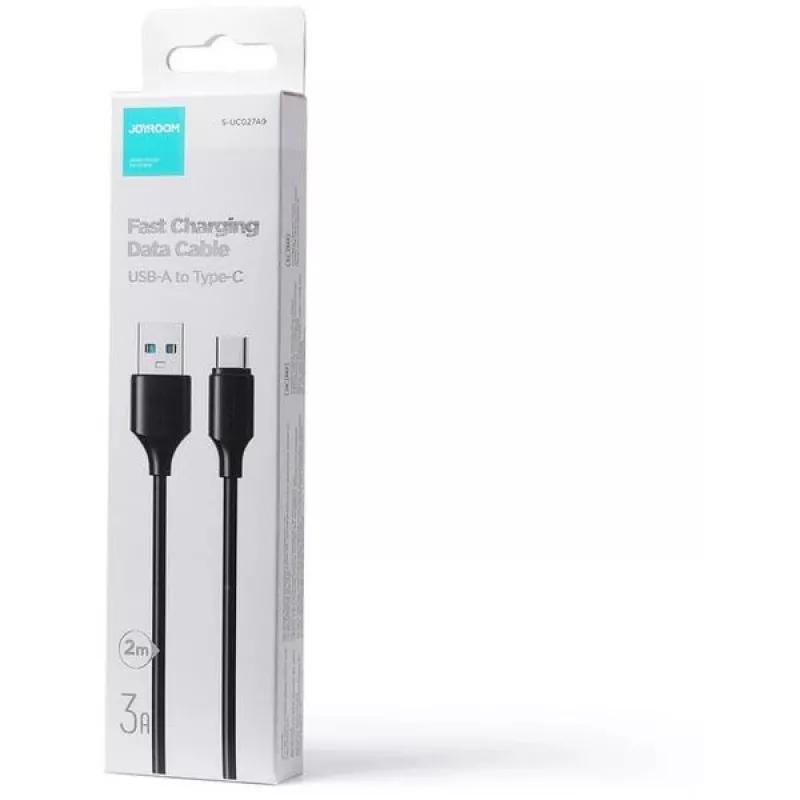 JOYROOM S-UC027A9 USB-A naar USB-C kabel 2M zwart 3A snelladen & gegevenssynchronisatie