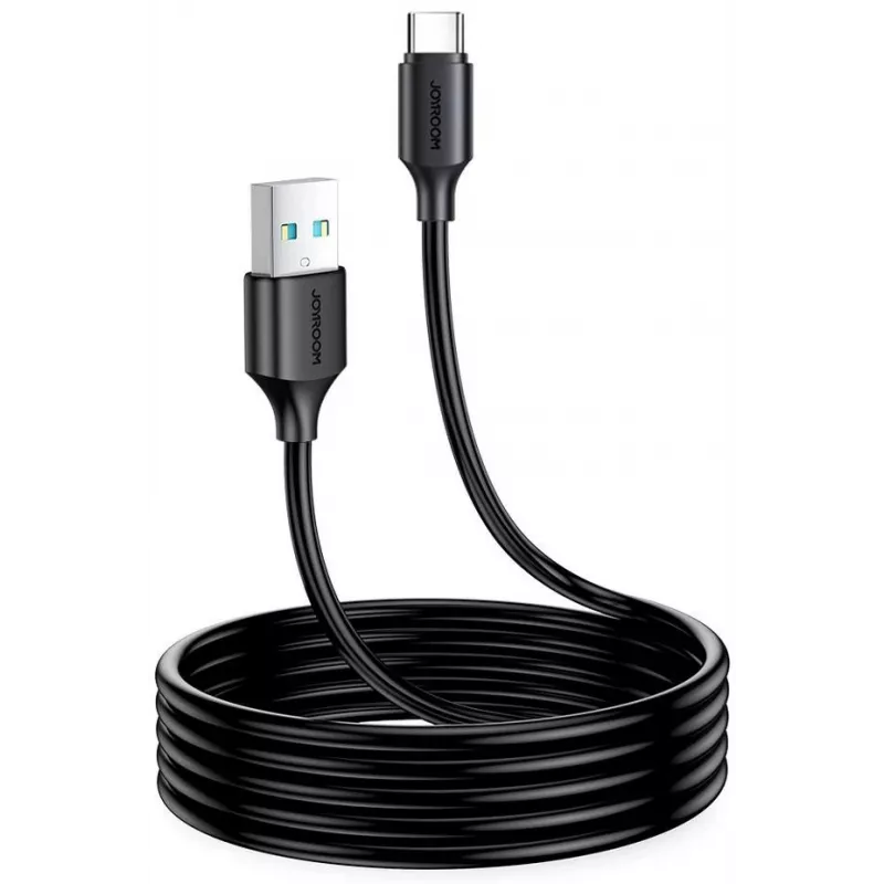 JOYROOM S-UC027A9 USB-A naar USB-C kabel 2M zwart 3A snelladen & gegevenssynchronisatie