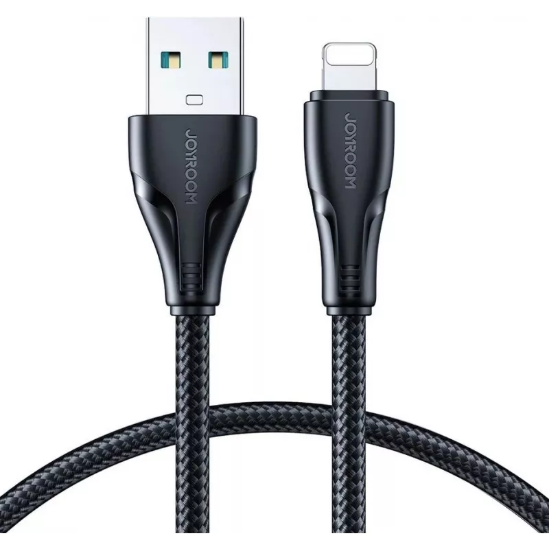 JOYROOM S-UL012A11 USB-A naar Lightning gevlochten kabel 1,2 m zwart