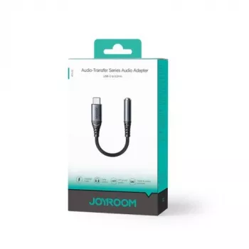 Joyroom SY-C01 USB-C naar 3,5-mm audioadapter met 60-W-PD-laadfunctie, 0,14 m, zwart