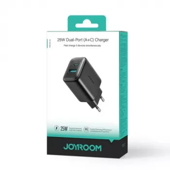 Joyroom reisoplader C+U PD 25W SFC PPS zwart (JR-TCF13-BLK)
