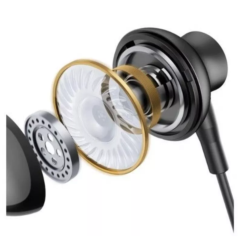 Joyroom TYPE-C Serie JR-EC07 USB-C in-ear hoofdtelefoon metaal zwart