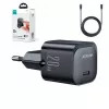 Joyroom USB-C 20W PD mini oplader met USB-C naar Lightning kabel - zwart