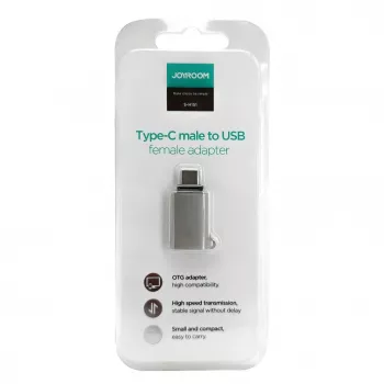 Joyroom USB-C stekker naar USB-A bus adapter Mini S-H151 zilver