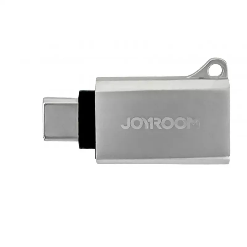 Joyroom USB-C stekker naar USB-A bus adapter Mini S-H151 zilver