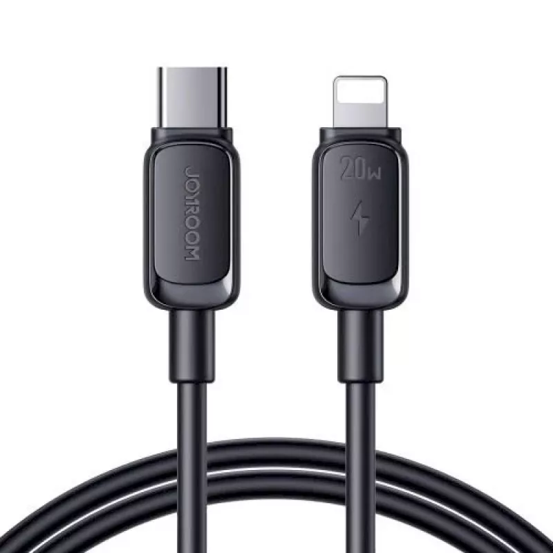 JOYROOM USB-C naar Lightning kabel Multi-Color serie A14, 20W, 480 Mbps, 1,2 m, zwart (S-CL020A111B)