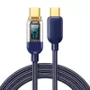 Joyroom USB-C naar USB-C datakabel 100W, 1,2m met digitaal display blauw (S-CC100A4)