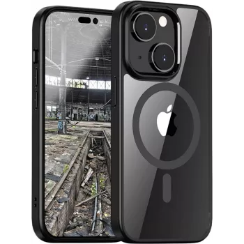 JT Berlin BackCase Pankow Hybrid MagSafe-hoesje voor Apple iPhone 13 - zwart/transparant 10923