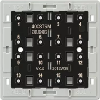 Jung 4008 TSM tastermodule, 1-polig, 250 V AC, 10 A, schroefklemmen, inbouw, wit