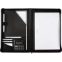 JÜSCHA Alassio documentenmap met rits A4 kunstleer zwart met 4-ring binder en rekenmachine 30056