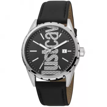 JUST CAVALLI MAN JC1G082L0085 quartz-analoog horloge 42mm blauwe wijzerplaat blauwe leren band
