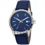 JUST CAVALLI MAN JC1G082L0095 42mm analoog kwartshorloge met blauwe wijzerplaat en leren band