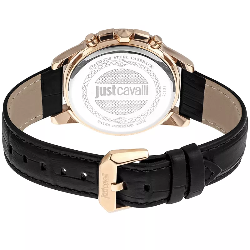 Just Cavalli Man JC1G175L0235 42mm blauwe wijzerplaat leren horloge