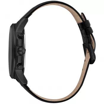 JUST CAVALLI MAN JC1G175L0245 42mm quartz analoog blauwe wijzerplaat bruin lederen band horloge