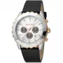 JUST CAVALLI HEREN JC1G214L0025 42mm quartz analoog horloge zwarte wijzerplaat leren band