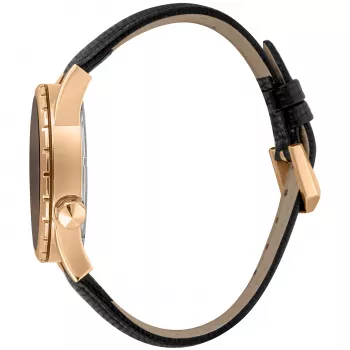 JUST CAVALLI MAN JC1G217L0035 quartz analoog horloge 42mm zwarte wijzerplaat RVS kast zwart leren bandje