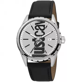 JUST CAVALLI MAN horloge JC1G082L0105 (42mm) met blauwe wijzerplaat en blauwe leren band