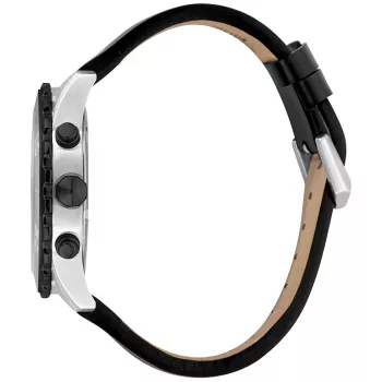 JUST CAVALLI MAN horloge JC1G214L0035 (45mm) - zwarte wijzerplaat, zwart lederen band