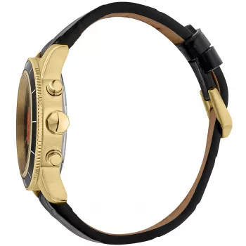 JUST CAVALLI MAN horloge JC1G215L0025 (42mm) - zwarte wijzerplaat, leren band
