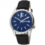 JUST CAVALLI heren quartz analoog horloge JC1G217L0025 42mm blauwe wijzerplaat blauwe lederen band