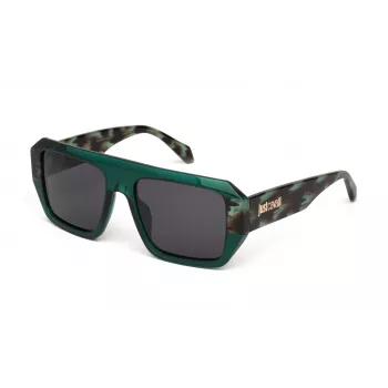JUST CAVALLI unisex rechthoekige zonnebril SJC101V5507LG Havana acetaat bruin verloopglas 55/18/145 mm